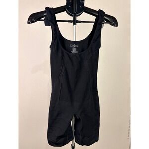 Smoothform Shapewear Bodysuit Black Compression Mid Thigh Shaper Large